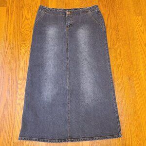 Rampage Jean Denim Faded Skirt Midi Size 11